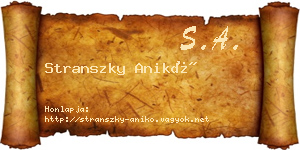 Stranszky Anikó névjegykártya